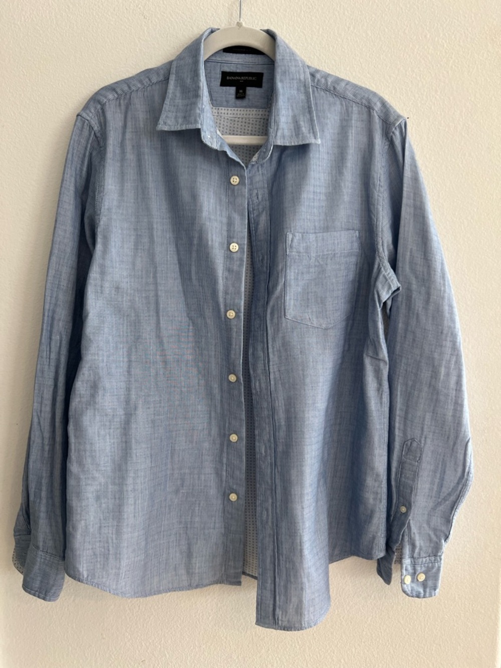 Banana Republic Men's Chambray Button-Down Shirt in Light Blue